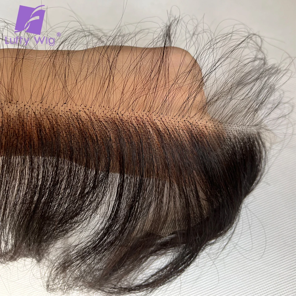 Hairline HD Lace With Baby Hair 6x1 Human Hair For Women Replacement Swiss Lace Edges Hairpieces Fringe Bangs Brazilian