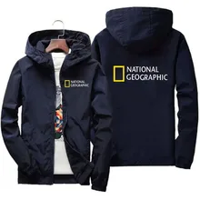 

Windproof National Geographic Jacket Men'sMen's Bright color Fashion Outdoor Clothing Funny Windbreaker HoodieMountaineering