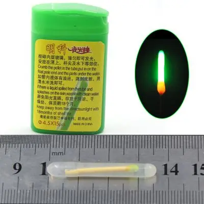 15Pcs 4.5x36mm Fishing Fluorescent Lightstick Light Night Float Rod Lights Dark Glow Stick fishing glow stick fishing light stick