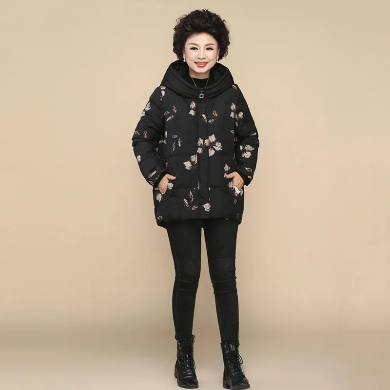 

Middle aged and elderly women's winter clothes down cotton clothes large 2022 new autumn and winter foreign style thick coat