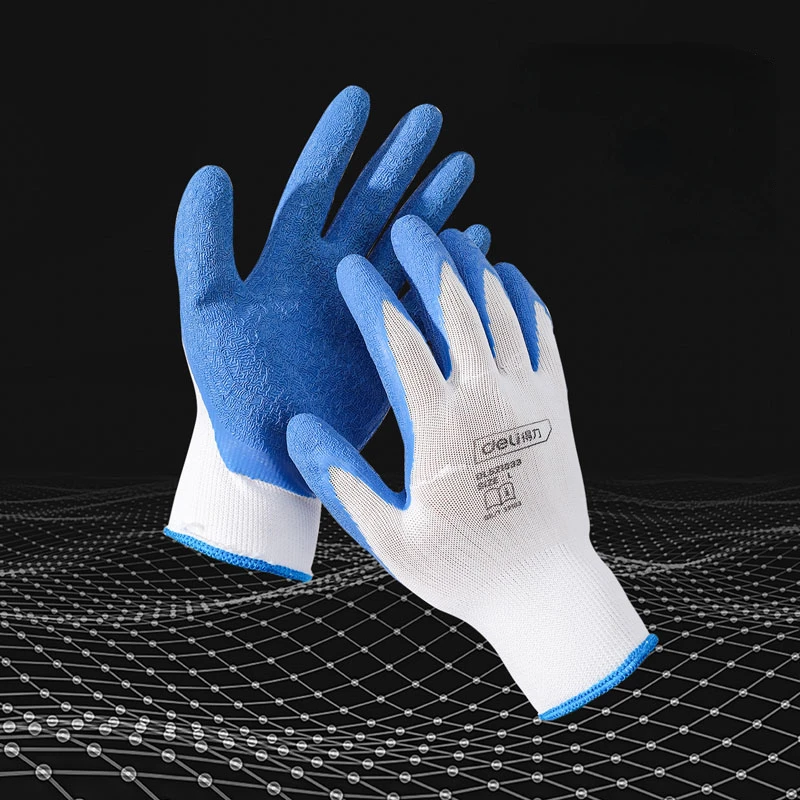 Gardening Gloves 1 Pair Wear-resistant Work Gloves Gardening Digging Planting Garden Gloves Latex Coated Polyester Glove Labor Protection