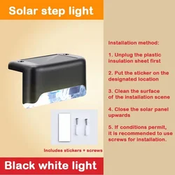 Waterproof LED Solar Deck and Step Lights (Black white light)