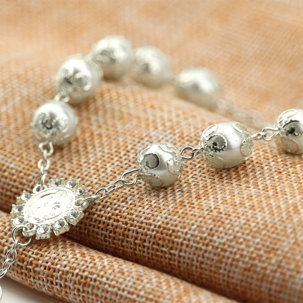 Pearl Cross Car Ornament 3