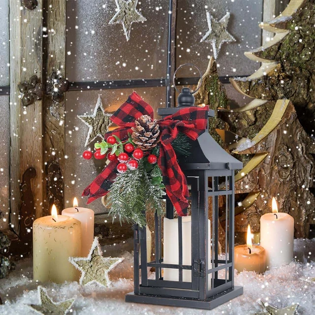 24 Pcs Christmas Vintage Candle Lantern LED Lantern with