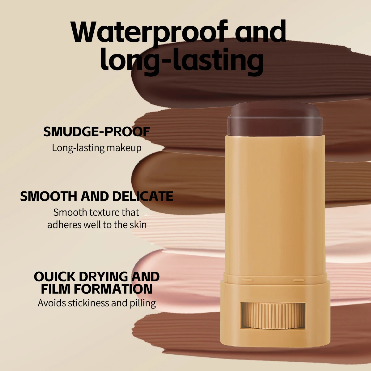 Waterproof Concealer Stick Lightweight Brightening Foundation Long Lasting Moisturizing Cover Blemishes Natural Finish Makeup - Image 2