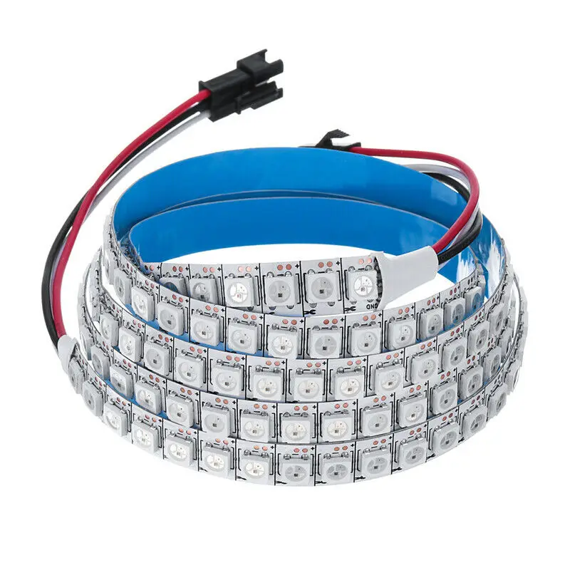 

Светодиодная лента Ws2812B 5050Smd 144 со встроенной Rgb Ic, индивидуальное адресное Dc