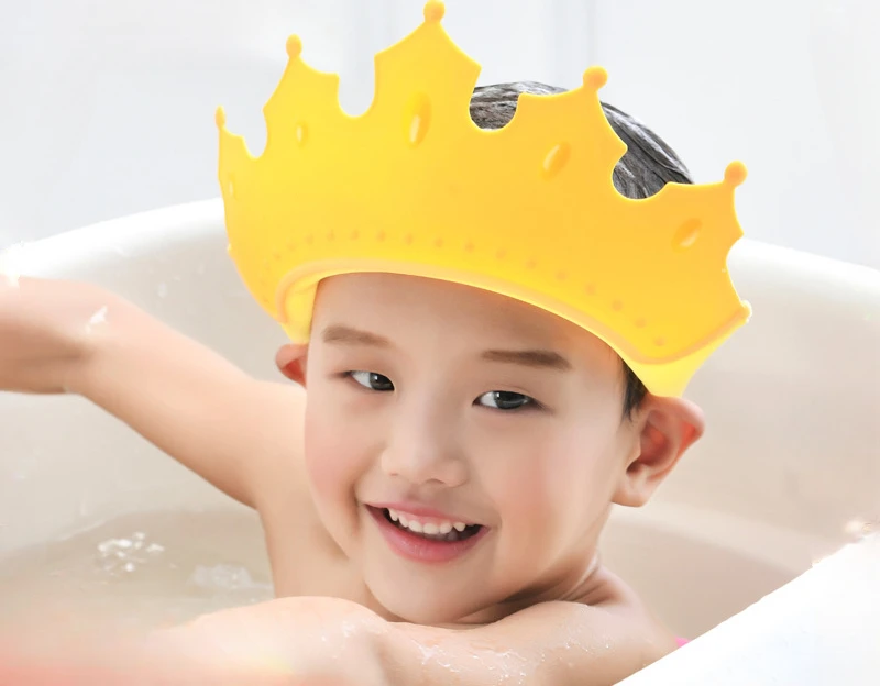 Children's Waterproof Shampoo Cap with Eye and Ear Protection Soft Rubber Adjustable Size Cartoon Bathtub Shower Shampoo Cap