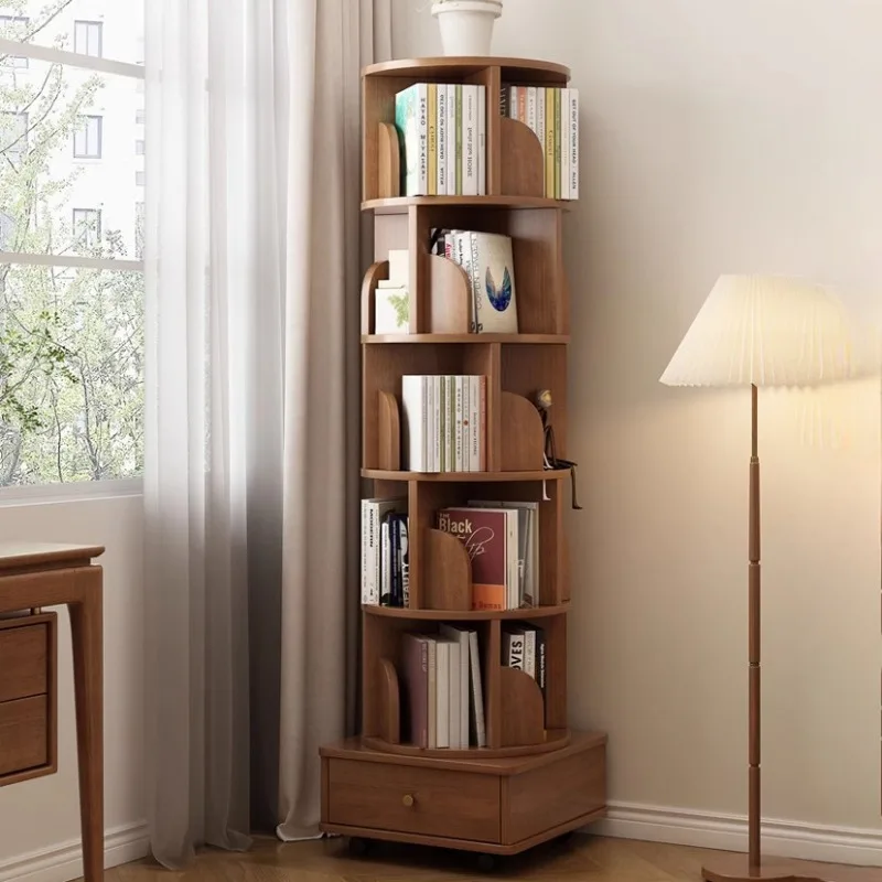 

Mobile Rotating Corner Bookcases Children Display Cabinet Bedroom Wooden Bookcases Toy Boekenkast Living Room Furniture YQ50B