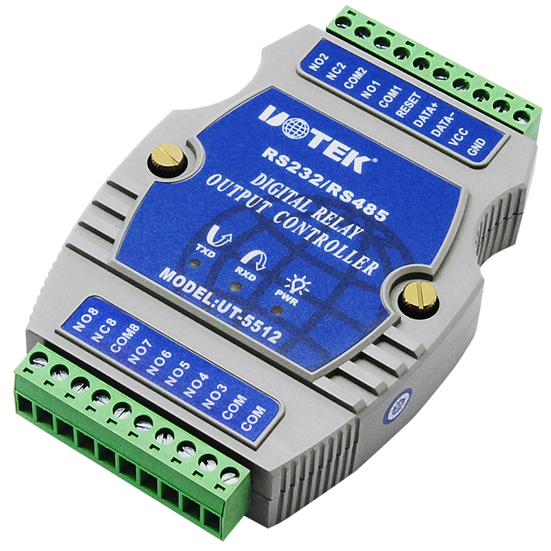 Uotek 8 Channel Digital I/o Controller Rs485 Optoelectronic Isolation