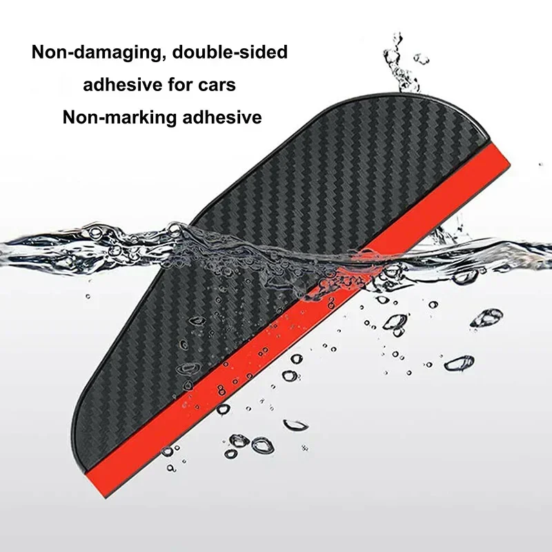 Universal Carbon Fibre Rain Brow Hydrophobic Durable Anti-Glare Rain Barrier Easy Installation car rearview mirror visor rearview mirror rain shield rearview mirror rain eyebrow car rearview mirror visor rearview mirror rain guard car mirror film Car Rearview Mirror Brow