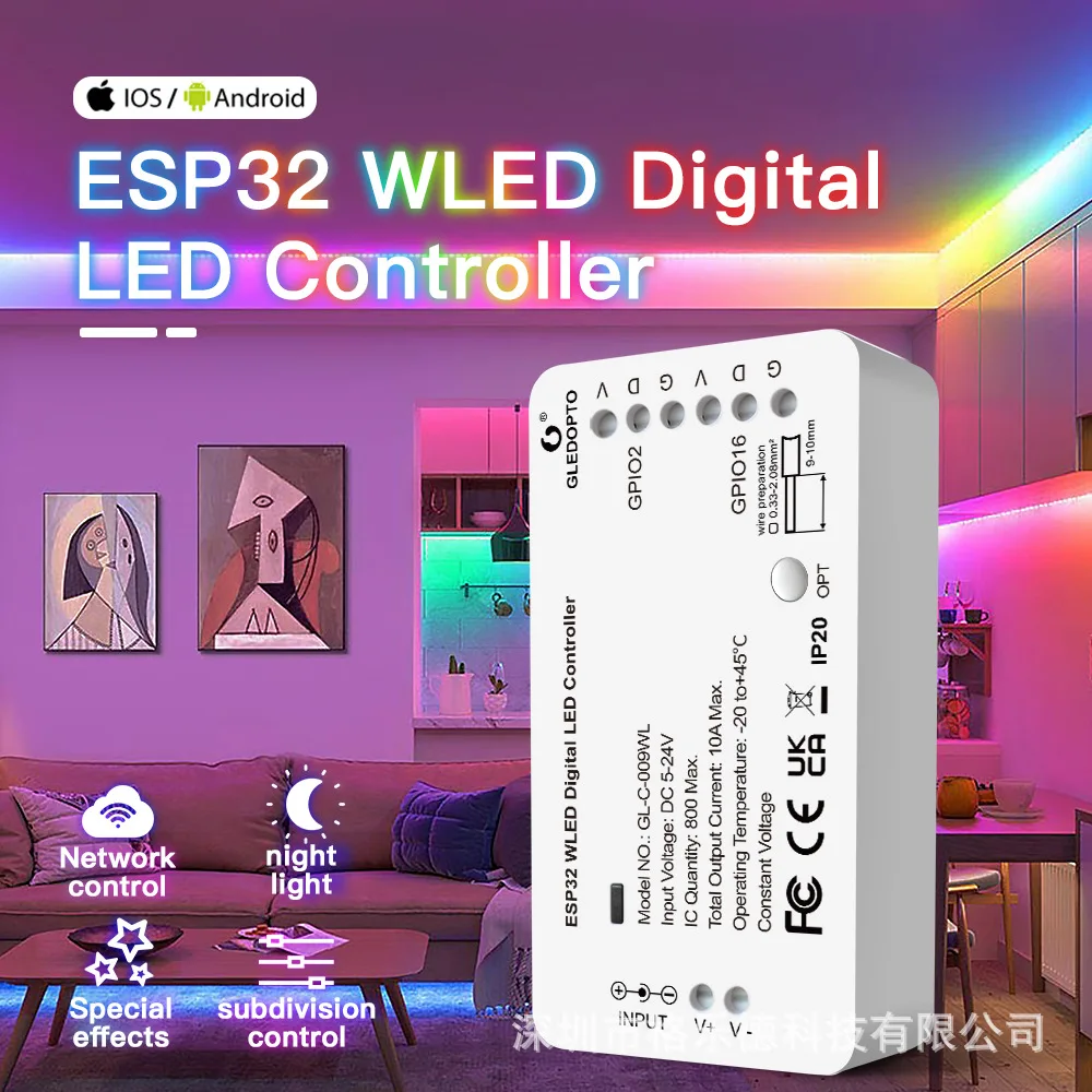 GLEDOPTO ESP32 LED-Controller - Smartes WLED Steuergerät Für RGB Lichtbänder 5-24V
