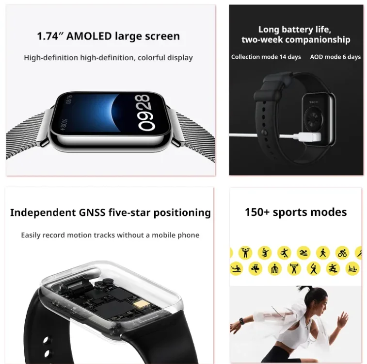 Xiaomi Mi Band 8 Pro Smart Bracelet 1.74 Inch AMOLED Screen 60Hz Fast  Charging GPS Waterproof Sport Blood Oxygen Fitness Track - AliExpress