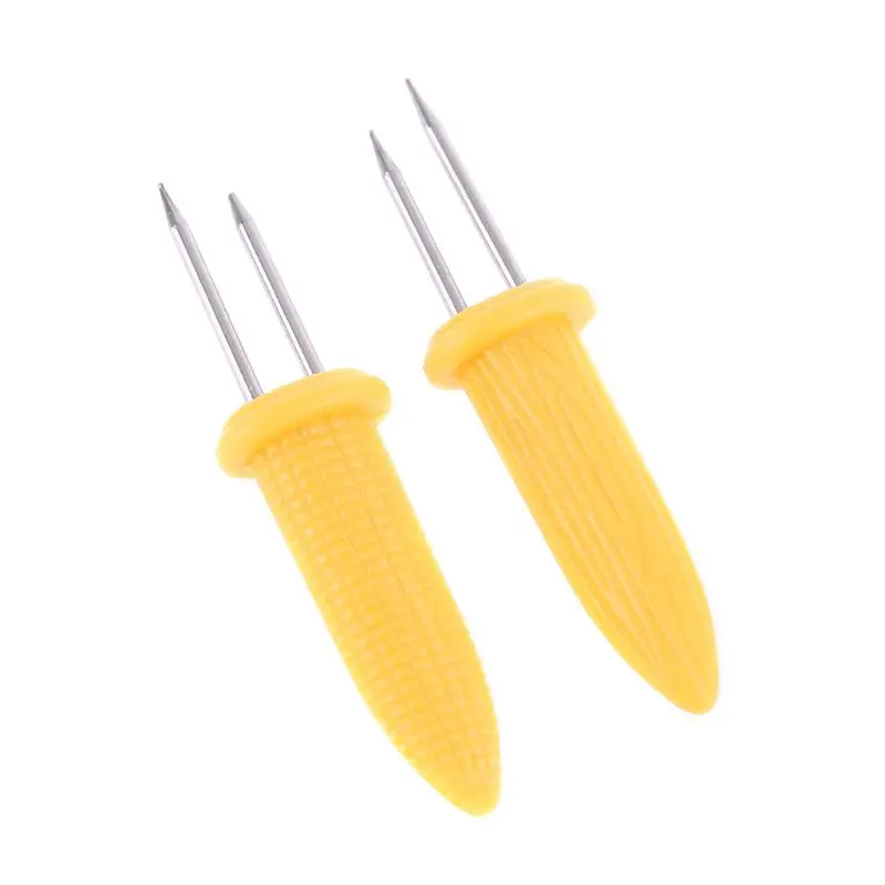 New Corn on the Cob Holders Set for Skewers BBQ Twin Prong Sweetcorn Holder Fork Kitchen Tool -10 pcs