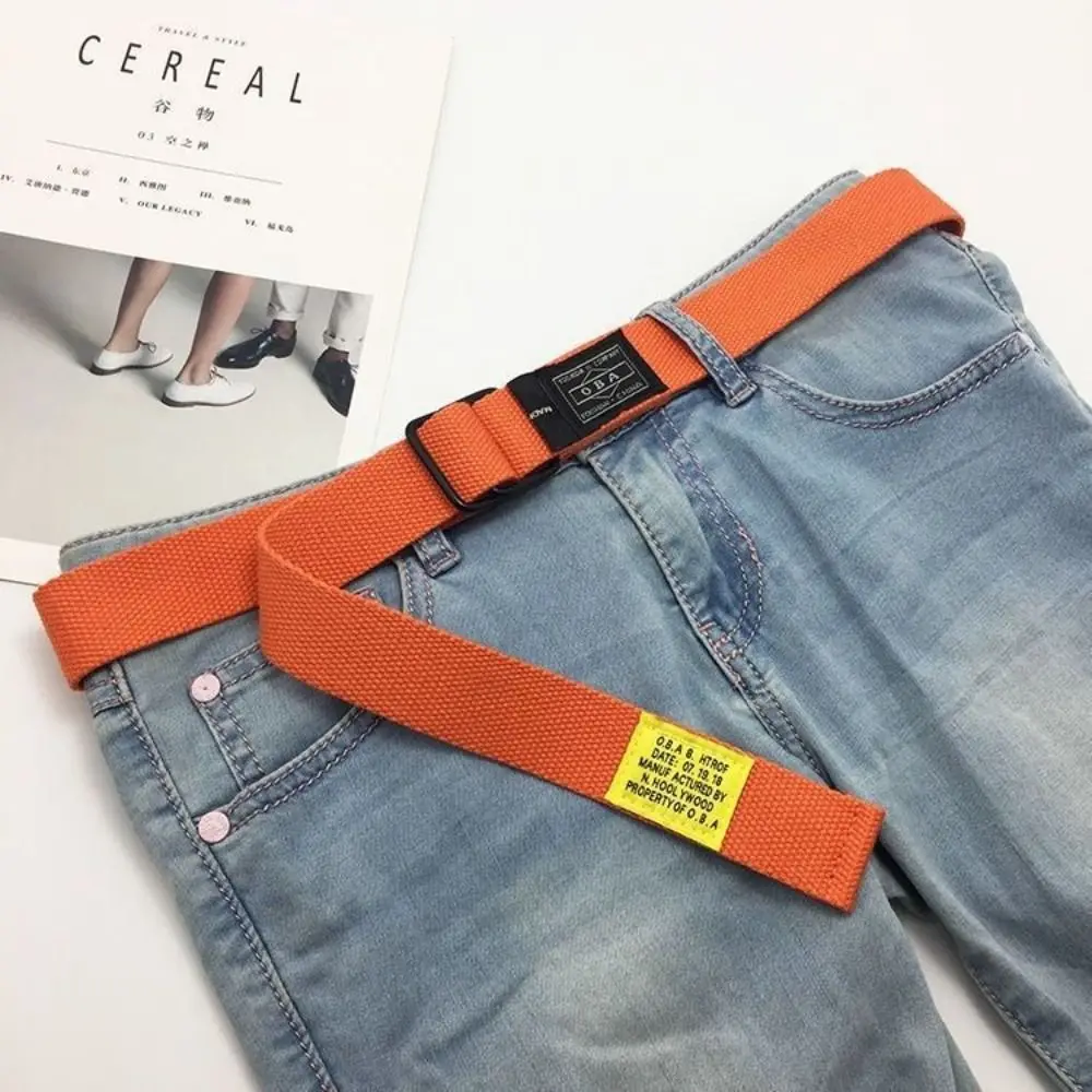 Frauen Mann Nylon Geflochtene Leinwand Gürtel Doppel Ring Schwarz Schnalle Einfache Vielseitige Jeans Student Trend Gürtel Cargo Hosen Bund – Detail 6