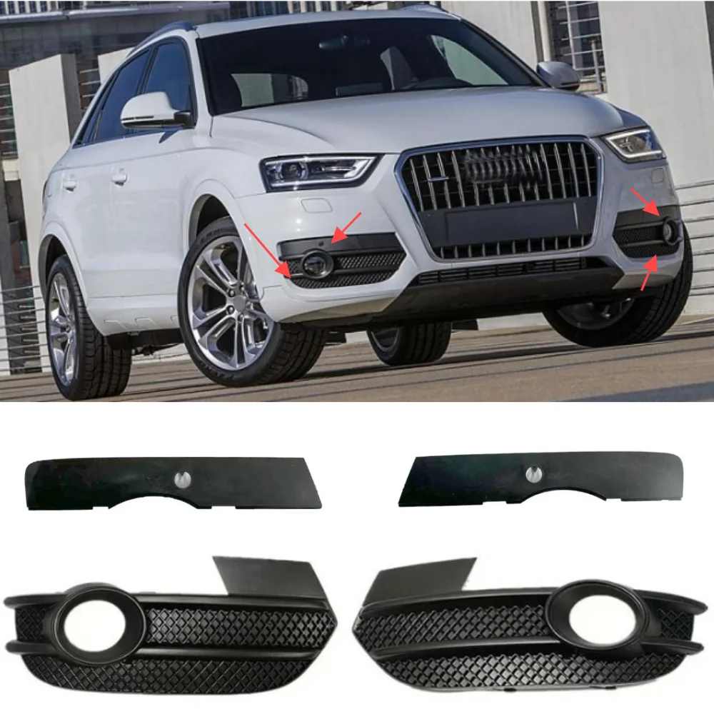 2PCS 2012- Audi Q3 front bumper fog light frame fog lampshade grille 8U0807681A 8U0807379B
