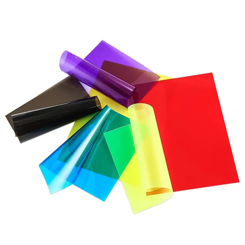 10pcs Transparent A4 Sheet 0.3mm Thickness Coloured A4 Hard Paper Multi-purpose PVC Light Filter Plastic Sheet