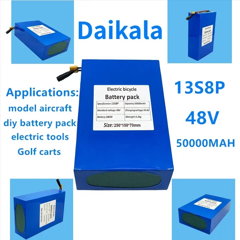 New 48v 50000mah 13s8p Wildly Use Battery, Model Aircraft, Electric Tools,power Tools , Cartssolar Energy, Inverters and Others