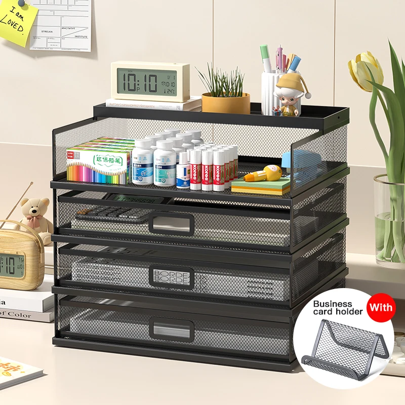 Desk organizer Sliding drawer, multifunctional paper sorter file holder for office and home school