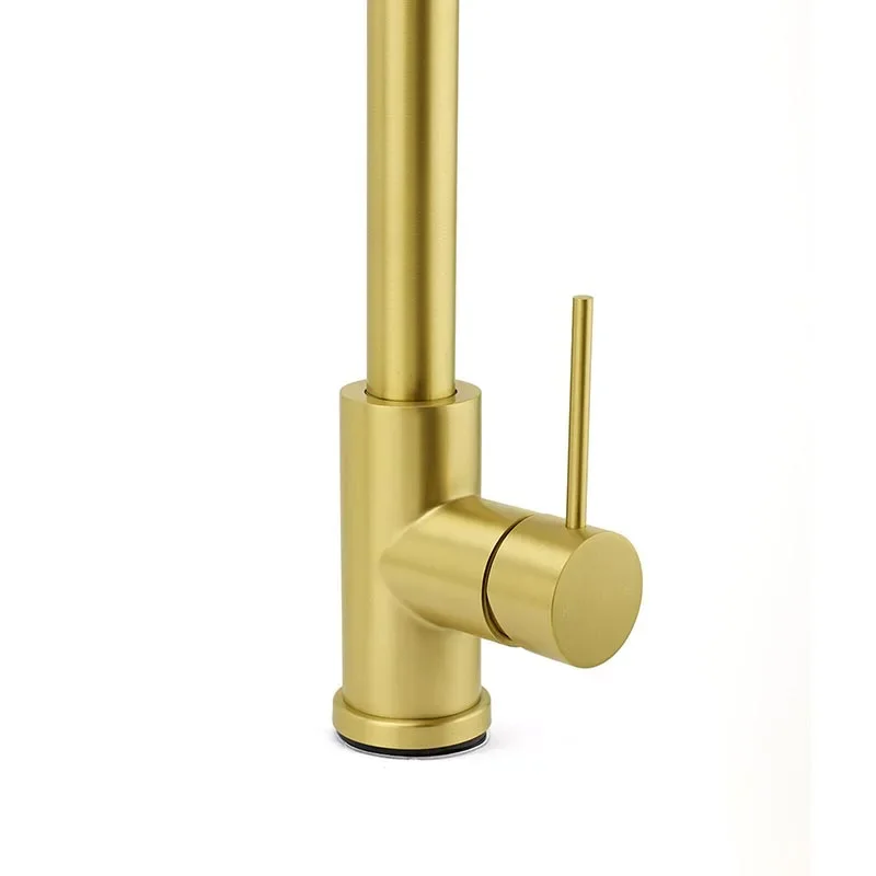 Kylins-Robinets de cuisine brossés en acier inoxydable, robinet doré pour évier de cuisine, nervure, 2 modes, ark de centre commercial, bassin F/05