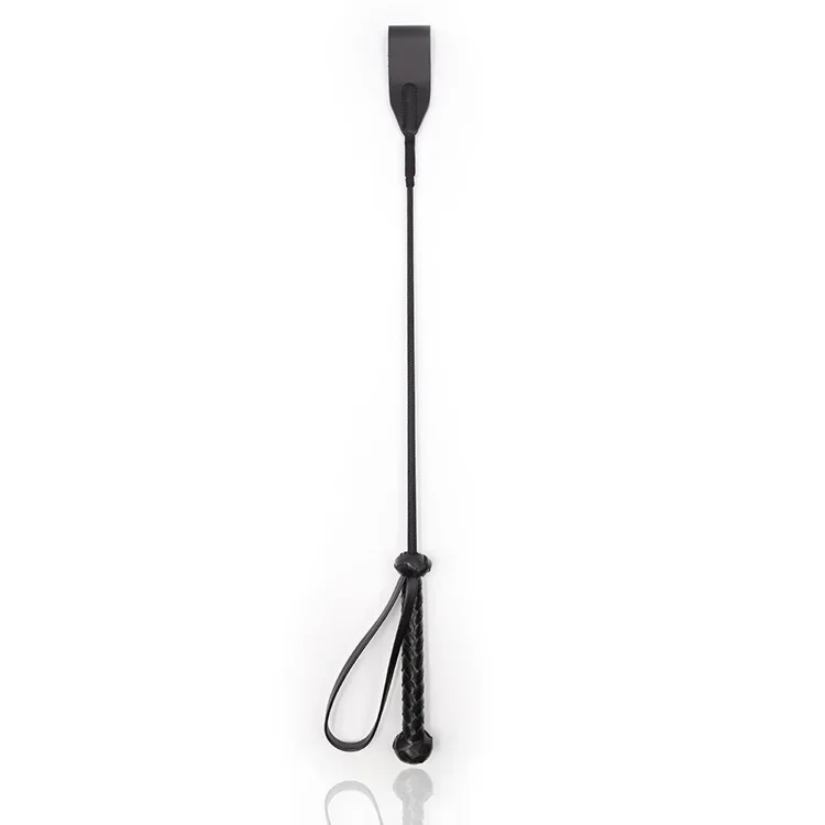 Training  Outdoor Sports Equestrian Durable Black PU Leather Portable Lightweight Horse Whip Non Slip Handle 3