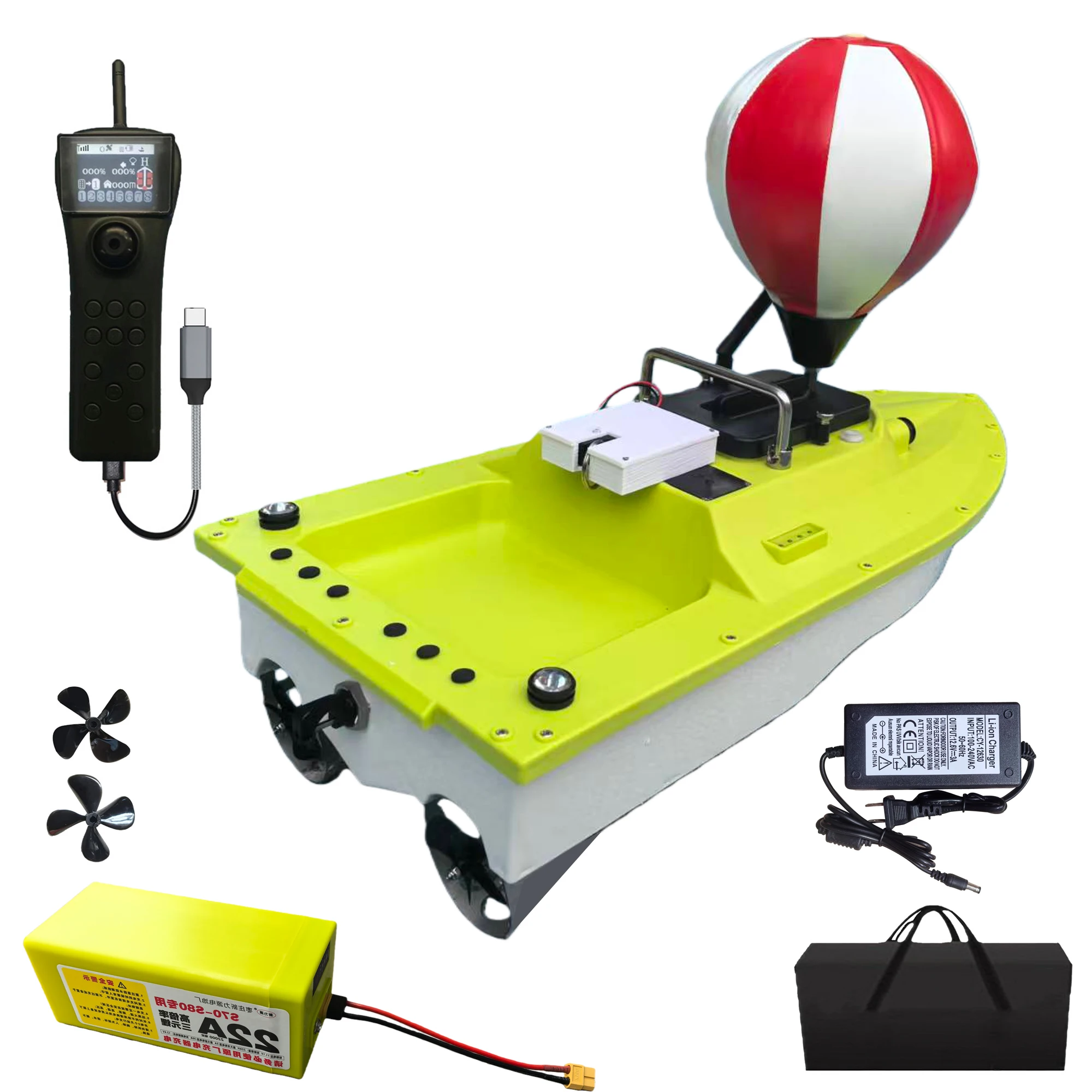 S80 브러시리스 모터 초고속 해수 RC 낚시 미끼 보트(GPS 탑재, 서핑 낚시용), IP 66 방수, 5미터/초 속도