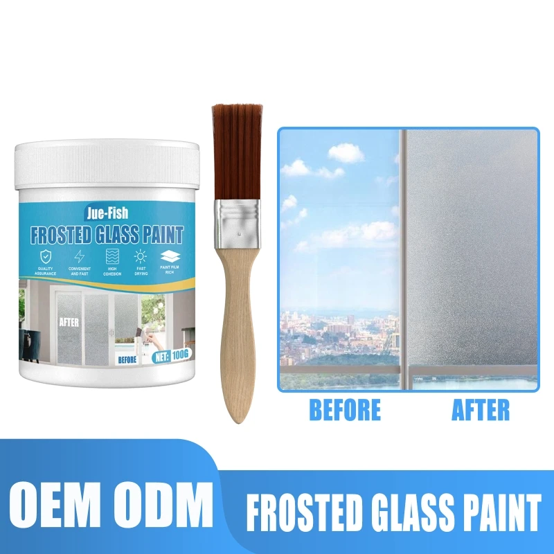 Professional Frosted Glass Paint with Brush Matte Hazy Frost for Door Window Shading Quality Material Made for Household