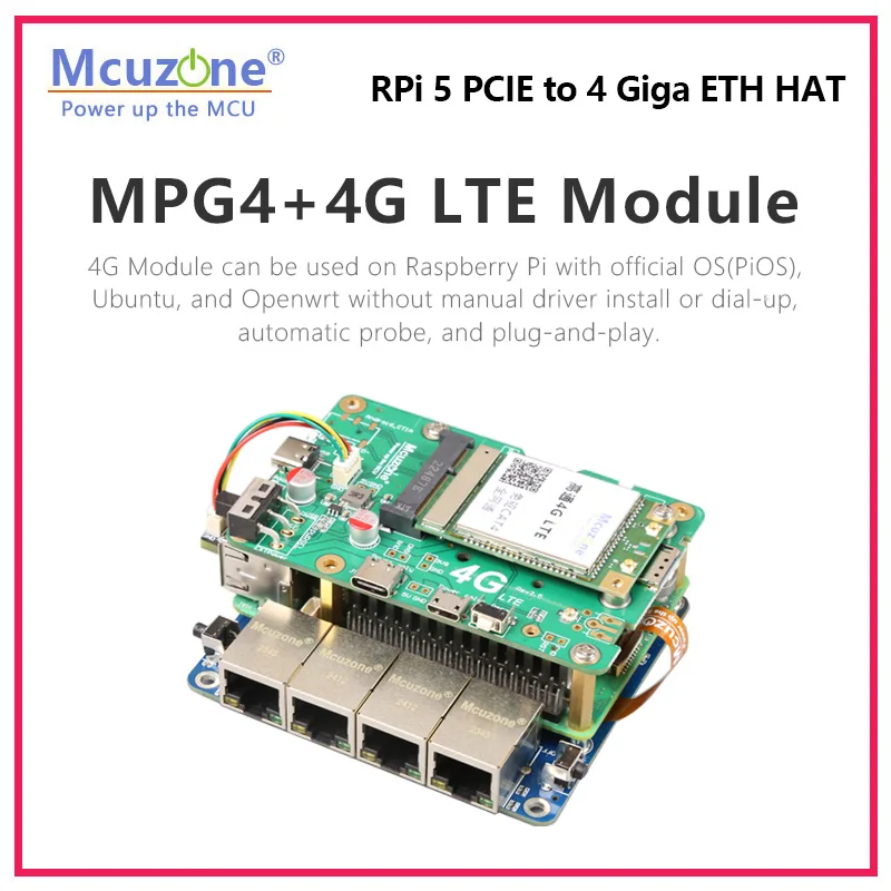 Raspberry pi Pcie para Gigaba Ethernet Hat Driver Livre com Rpi os e Openwrt Mpg4 - Imagem 5