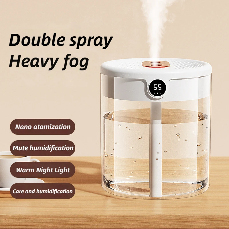 2L Air Humidifier Newest Double Nozzle  With LCD Humidity Display Large Capacity Aroma Essential Oil Diffuser For Home 2022 newest excellent quality 4k high brightness 9000 lumens dual 5g wifi proyector y9 projector for home