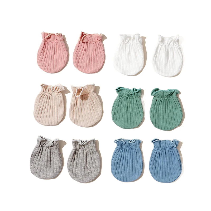 2 Paia Di Guanti Antigraffio Per Neonati 0-12 Mesi - Morbidi In Cotone Con Fodera Sherpa, Caldi Per Inverno, Senza Dita, Regalo Nascita - 3