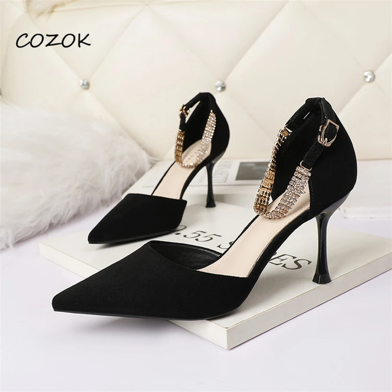 

Women Shoes Casual Black Shoes 2022 High Heels Sexy Ladies Dress Shoes