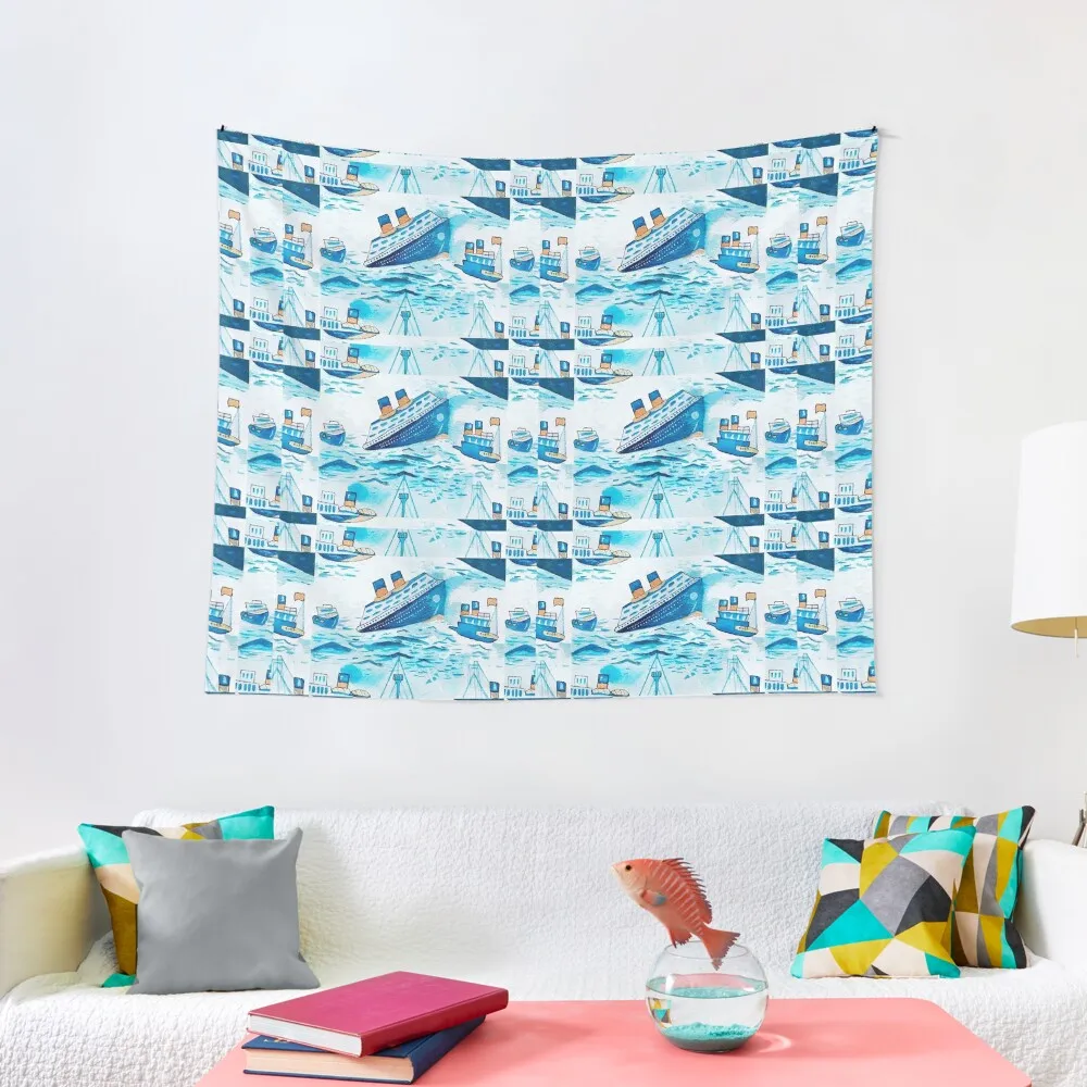 

Ferry Boat Scrub Cap Tapestry Hanging Wall Tapestry Decorative Wall Mural