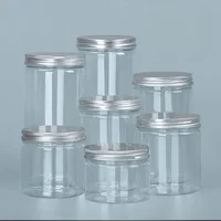 10pcs Aluminum Silver Lid Sealed Jar Food Grade Transparent PET Empty Plastic Bottle Snack Candy Biscuit Storage Packing Bucket 1