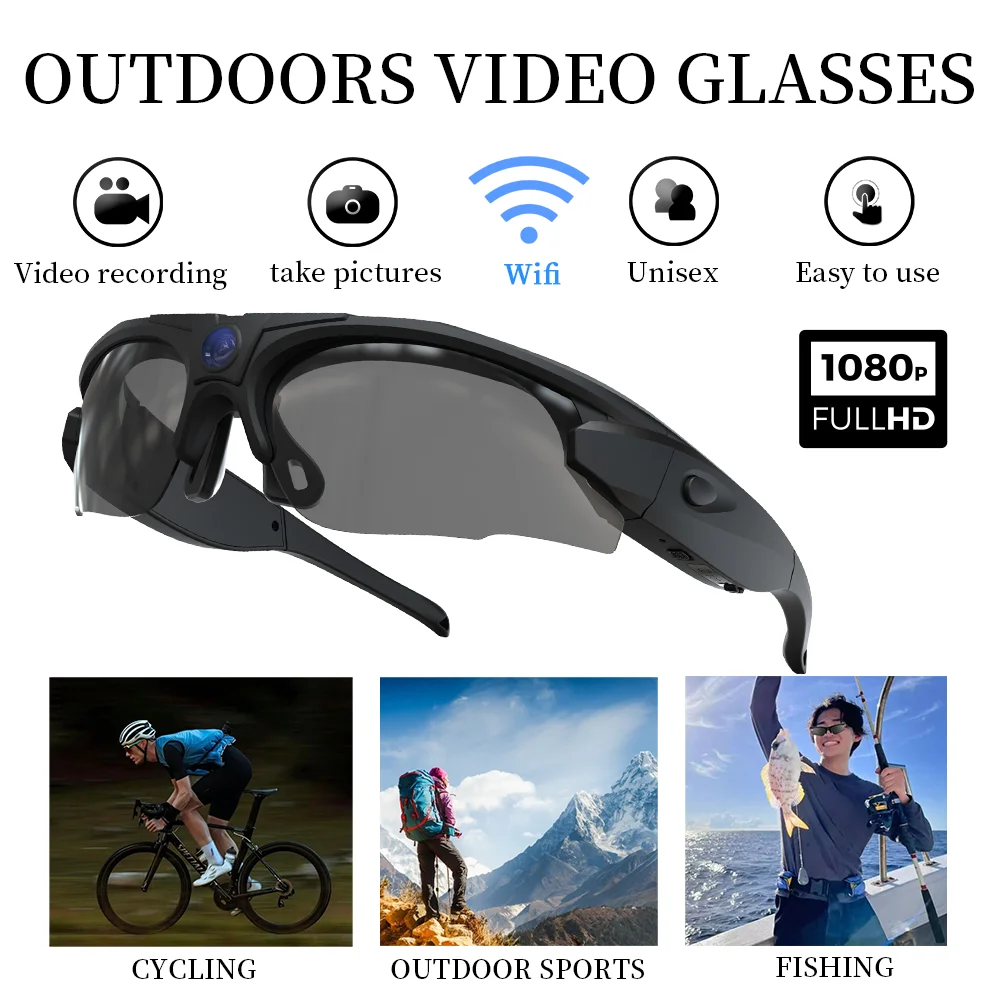 Lunettes FPV HD 1080P avec caméra intégrée - VG35 32/64/128 Go