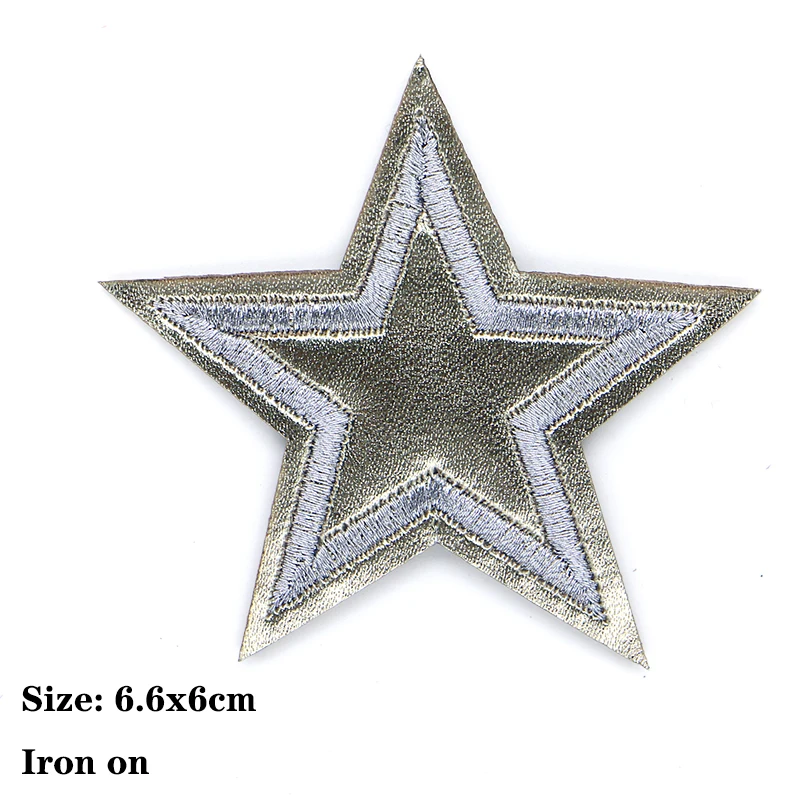 Aushöhlen Sterne glänzende Stern Pailletten Symbol Chenille gestickte Applikation für Kleidung auf DIY Eisen auf Patches auf den Aufklebern nähen – Detail 4