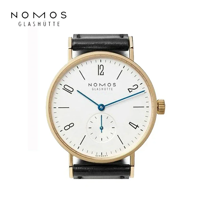 Часы наручные NOMOS Мужские кварцевые, брендовые люксовые золотистые, с двумя контактами, из сплава нержавеющей стали, серии 770