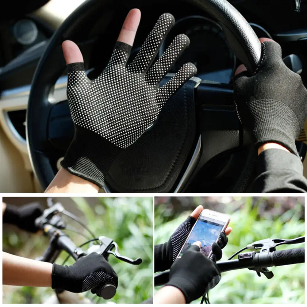 1Pair Non-Slip Motorcycle Motor Gloves Protective Breathable Anti-UV Outdoor Sports Riding Cycling Gloves