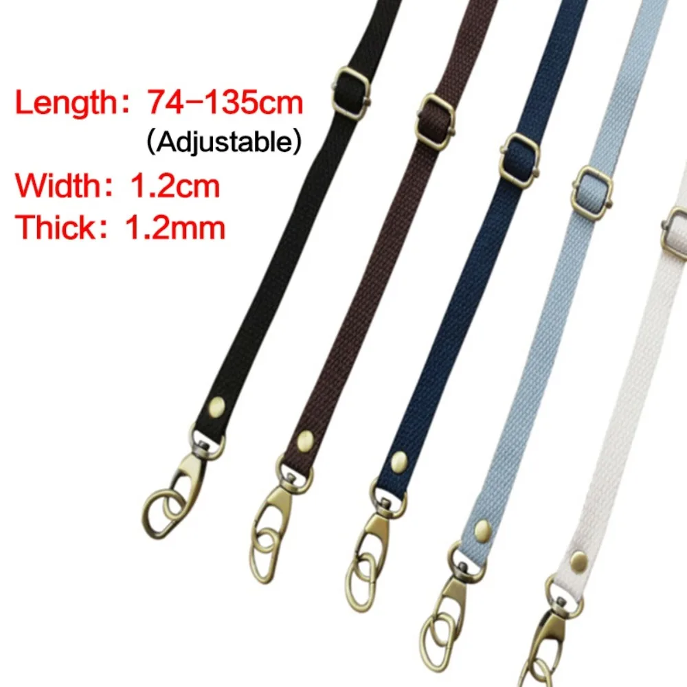 74-135cm Length Adjustable Canvas Bag Strap 1.2cm Width Crossbody Belt Shoulder Handbags Strap Replacement For Bag Accessories