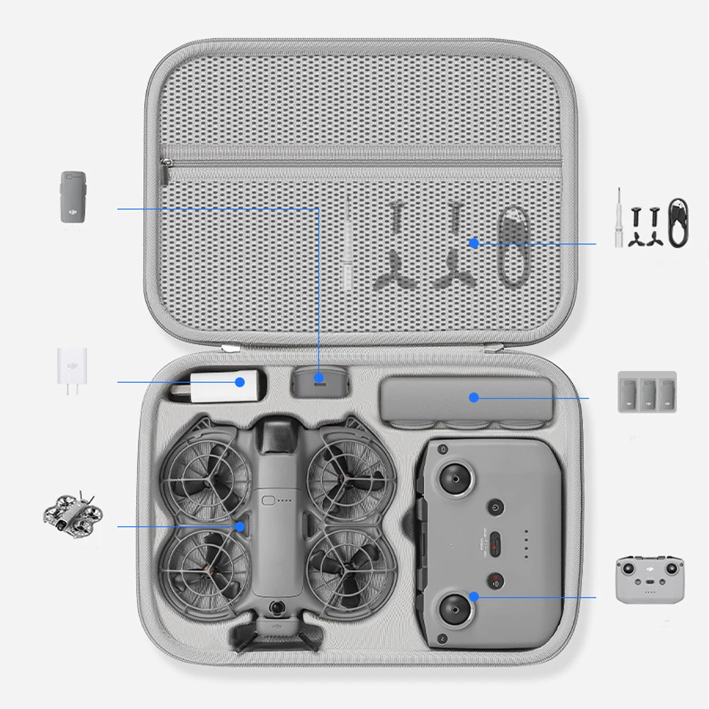 Étui de transport rigide pour DJI Neo 2 - Sac de voyage avec poignée