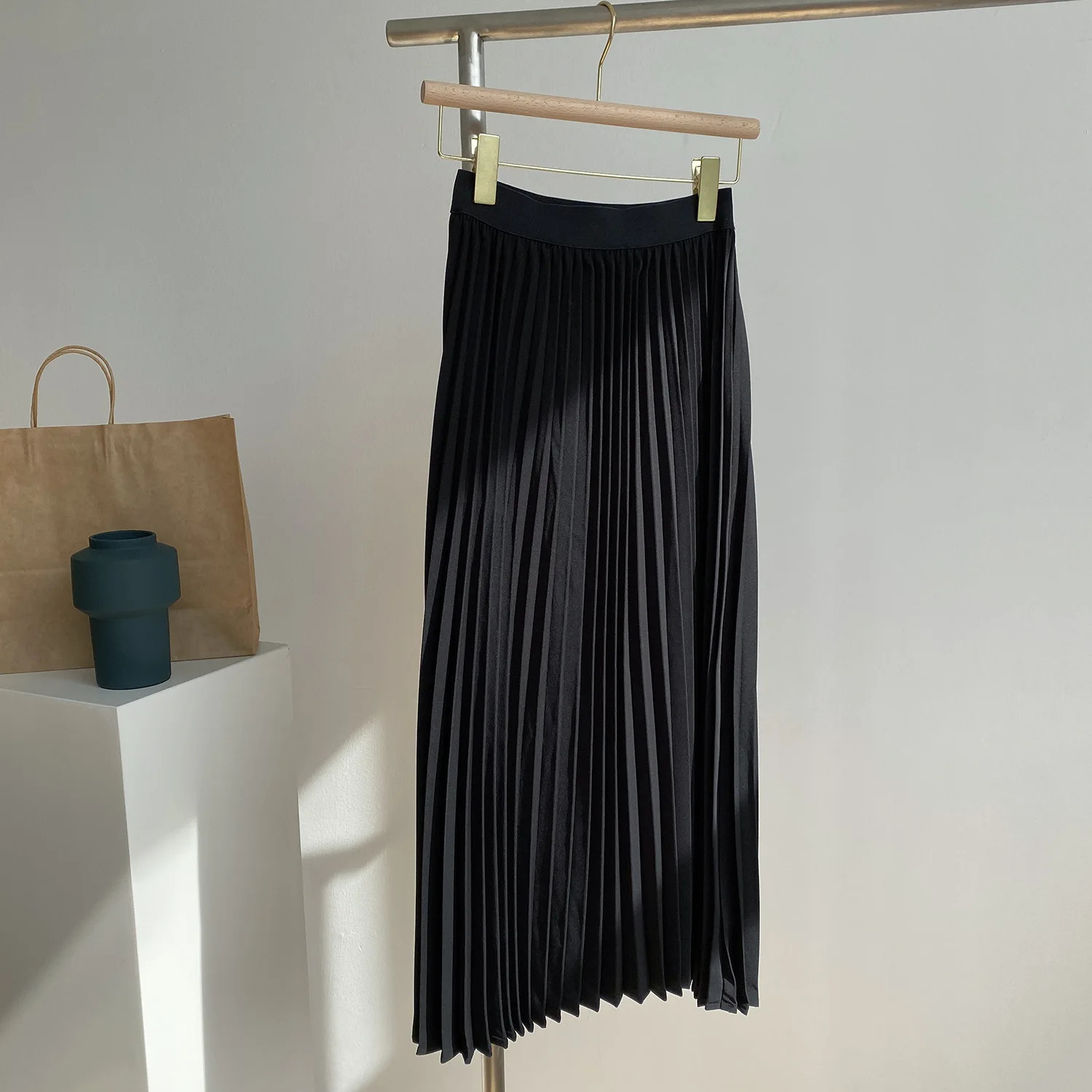 white skirt 2022 Spring Summer Korean Elegant Pleated Skirts Women High Waist Slim A-line Midi Skirt Solid All-match OL Mujer Faldas Moda tulle skirt Skirts