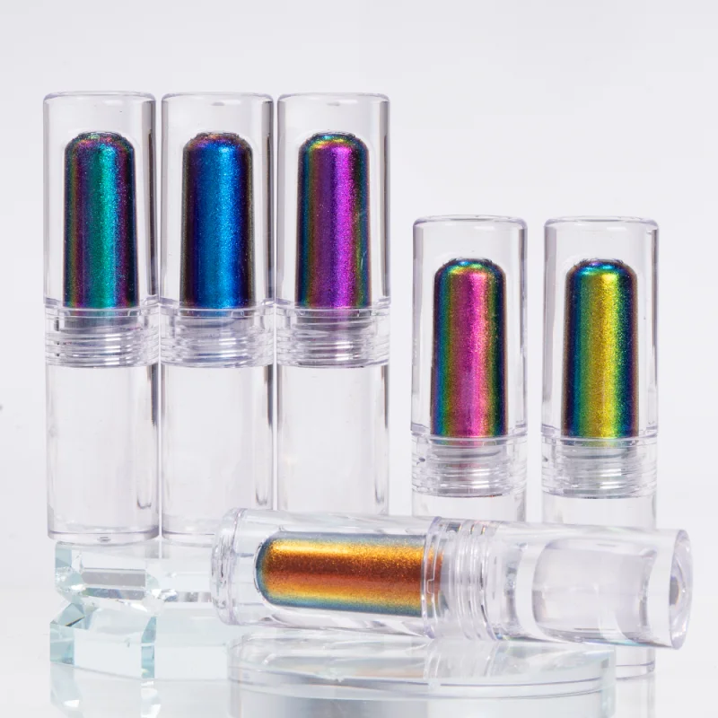 Nail decoration HNDO small tube liquid type mirror chrome powder with brush inside for professional nail art decor manicure nail glitter pigment