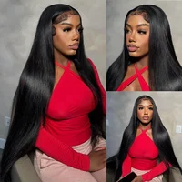 Perruque Lace Closure Wig naturelle lisse, cheveux humains, 13x4, 13x6, 5x5, pre-plucked, avec baby hair, transparente 360 2