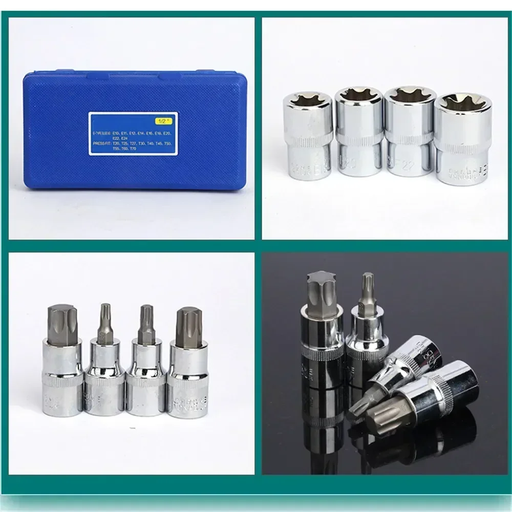 E-Security Bits Drive Torque Handheld Tool Torx Star Sockets & Bit Set Star Socket Automotive Repair Combination Set