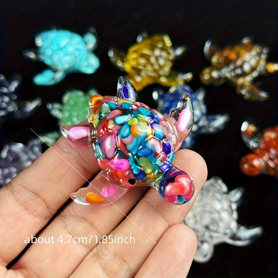 Crystal Resin Turtle Decorative Item - Handcrafted Turtle Gift