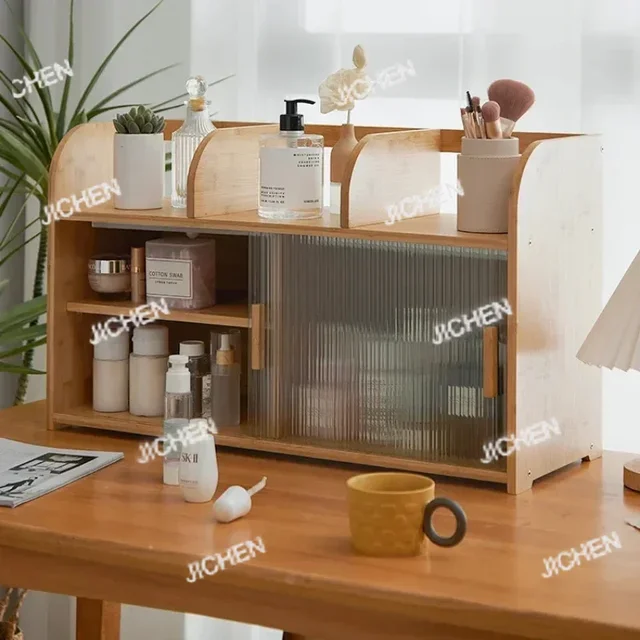 ตู้เก็บของในห้องนั่งเล่น JC ทำจากไม้ไผ่ พร้อมชั้นวางแก้ว Changhong ปรับระดับได้ ใช้จัดเก็บของในครัวและในบ้านได้หลากหลาย 4