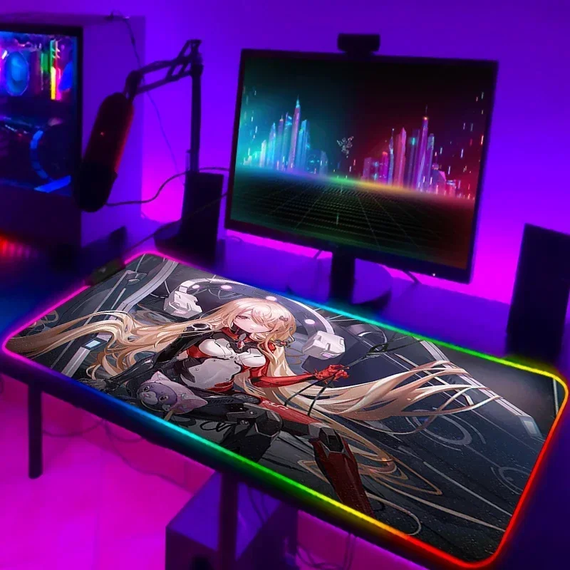 

RBG Laptop Mat Tower of Fantasy Mause Pad Gamer Keyboard Mouse Carpet Computer Table Gaming Pc Deskpad Mousepad Rgb Desk Xxl Big