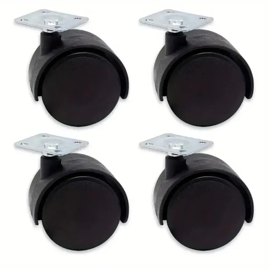 1.5 Inch Flat furniture casters Right-Angle Wire Teeth Planter Furniture Plastic Casters Office Activities Cabinet Wheels 4pcs