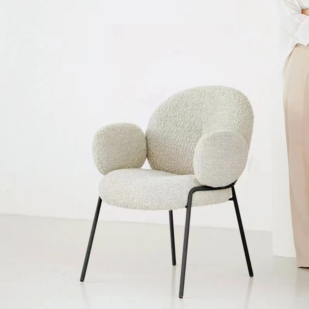

Обеденные стулья Boucle cushion, современные обеденные стулья со спинкой для спальни, мягкие обеденные стулья для кафе, стульев, столовой, домашняя мебель