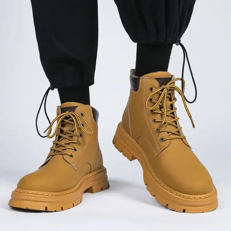 Men's Luxury Boots Comfortable Breathable water proof Men's Shoes Fashion Work Boots Combat men shoes