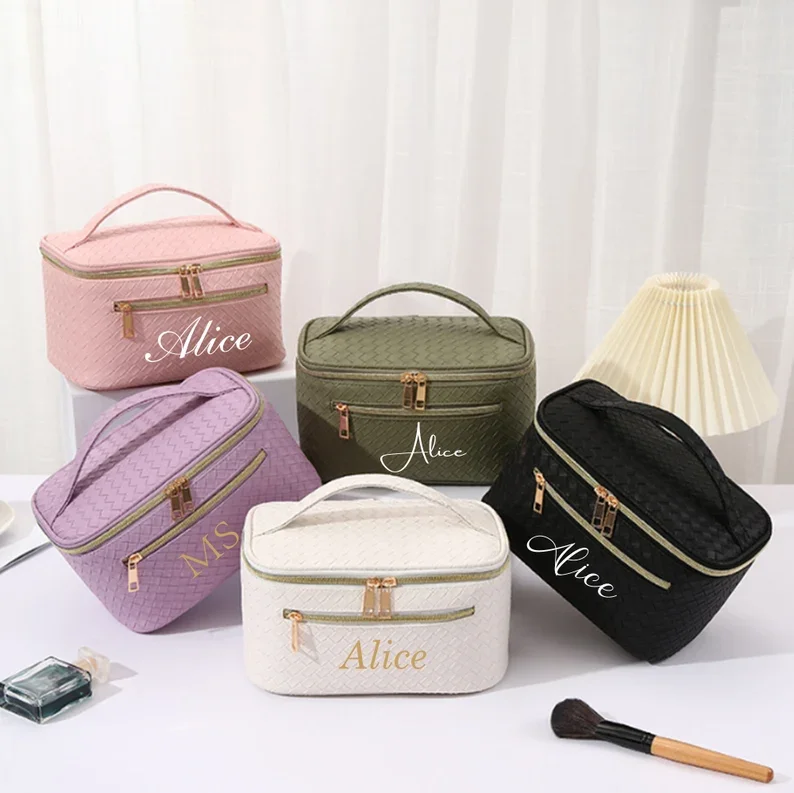 Custom Makeup Bag Personalised Gift for Bridesmaid Travel Makeup Bag Personalised Cosmetic Bag with Monogram Wedding Bridal Bag