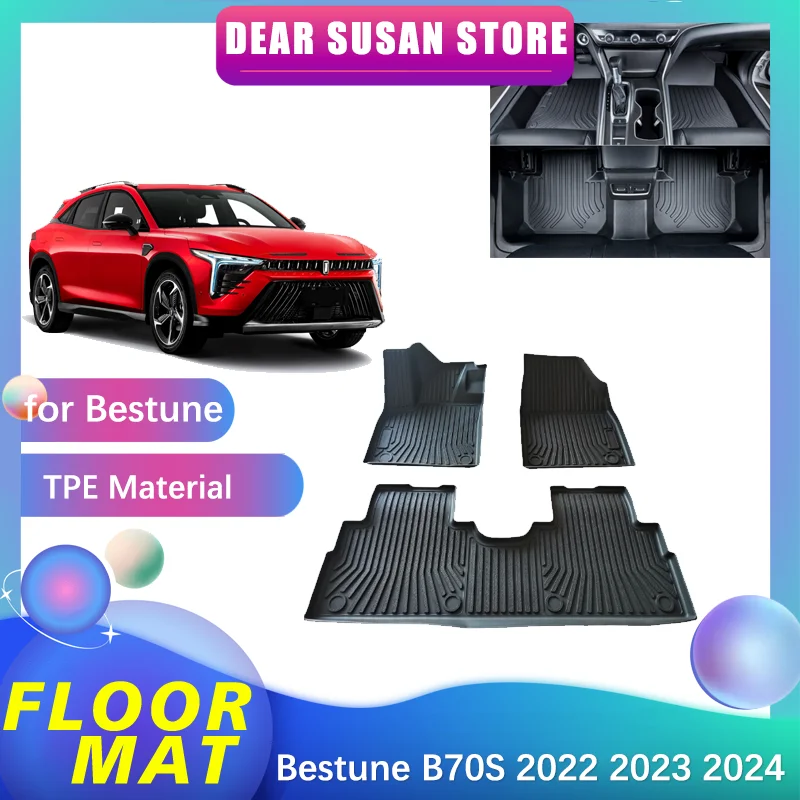 

Car Floor Mat for FAW Bestune B70S 2022 2023 2024 TPE Waterproof Foot Interior Liner Carpet Pad Custom Cover Tray Accessories